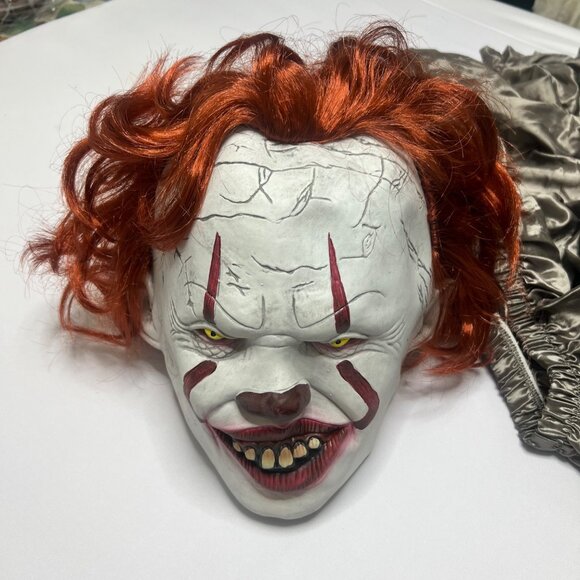 Penny wise Halloween Mask Set IT Scary Latex Mask Size Teens XL - Picture 2 of 11